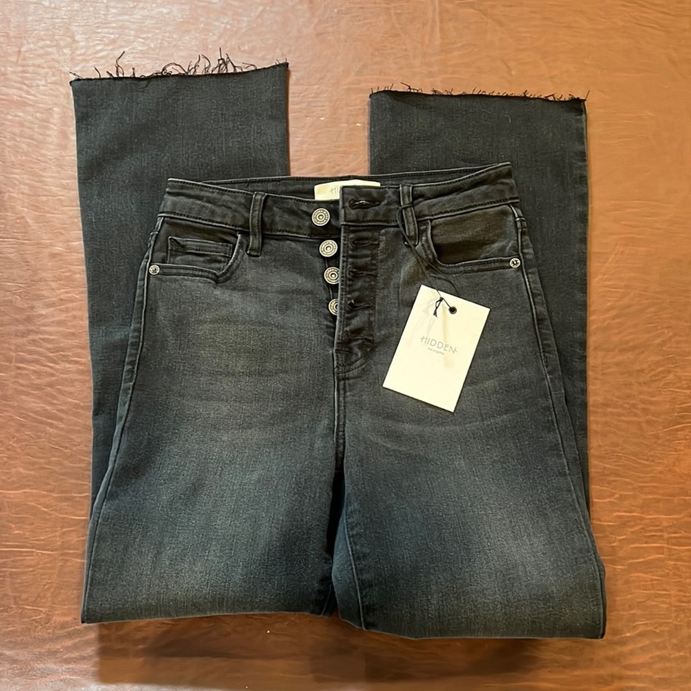 Vici Hidden high rise crop flare jeans